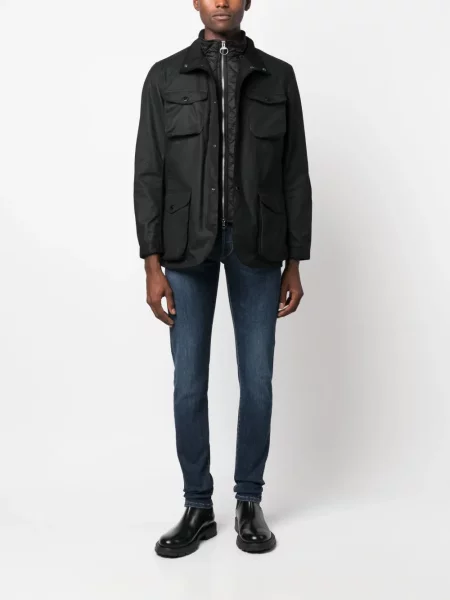 Vaškuotas striukė Barbour juoda
