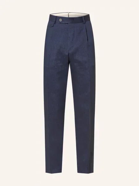 Windsor. Kalhoty Silvi Extra Slim Fit S Lněným Vzorem navy
