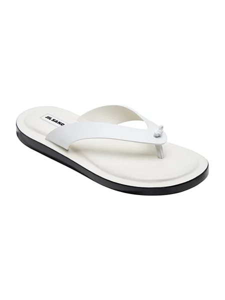 Klapki Jil Sander skórzane białe