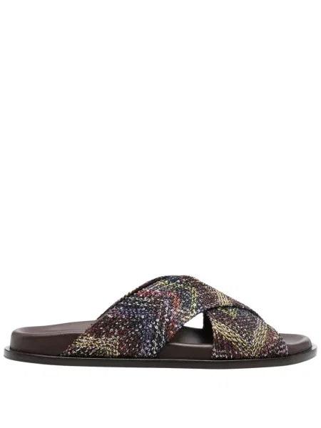 Klapki Missoni z nadrukiem brązowe