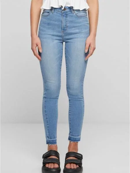 Skinny jeansy skinny Urban Classics niebieskie