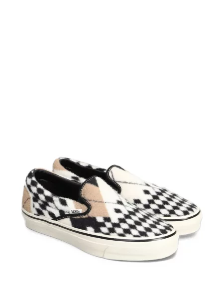 Kockás slip on sneaker Vans fehér