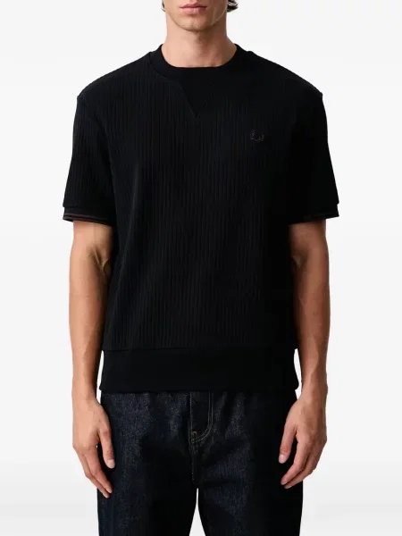 Πλεκτή μπλούζα Fred Perry με κέντημα μπλε