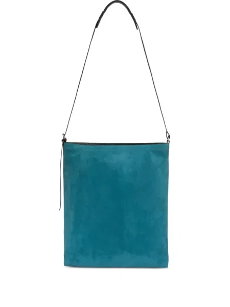 Geantă Dries Van Noten din piele de căprioară albastru