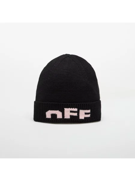 Sapka OFF-WHITE KIDS Type Logo Beanie Black/ Soft Pink II fehér