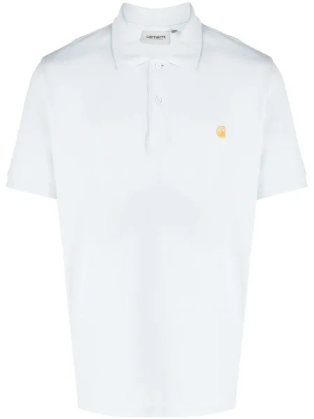 Polo Carhartt Wip cu broderie albastru