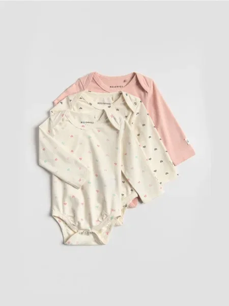 Reserved боді 3 шт. кремовий 
