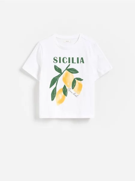 Reserved Tricou cu imprimeu alb