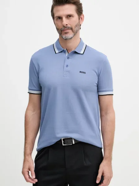 Tricou polo Boss Green albastru