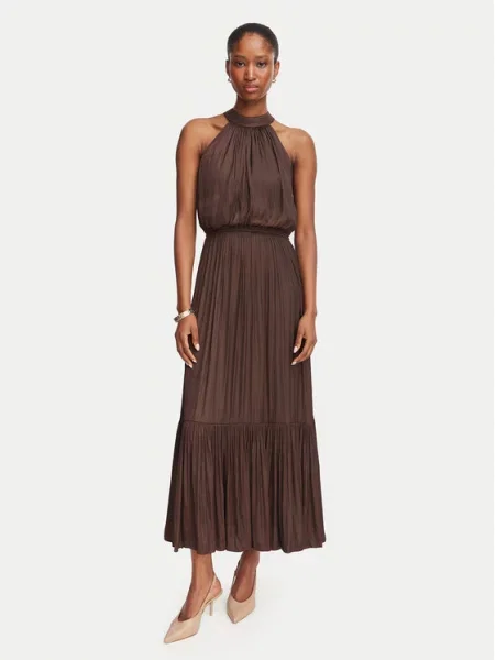 Morgan Коктейлна рокля Тъмнокафяв