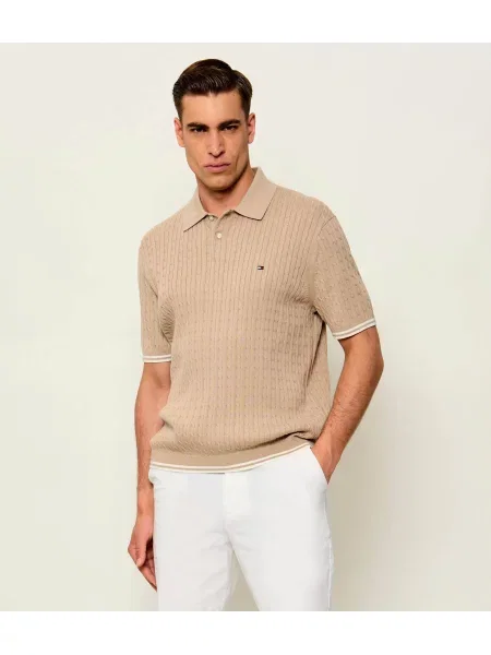 TOMMY HILFIGER Pulover alb kitt bej