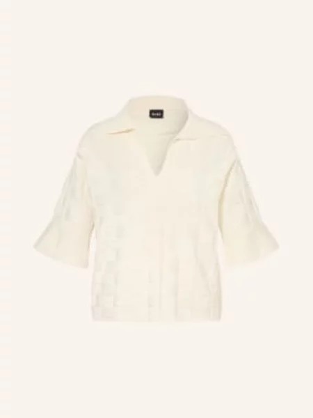 Boss Dzianinowa Koszulka Polo Fapavero Z Rękawem weiss