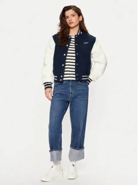 Tommy Jeans Bunda bomber Tmavomodrá