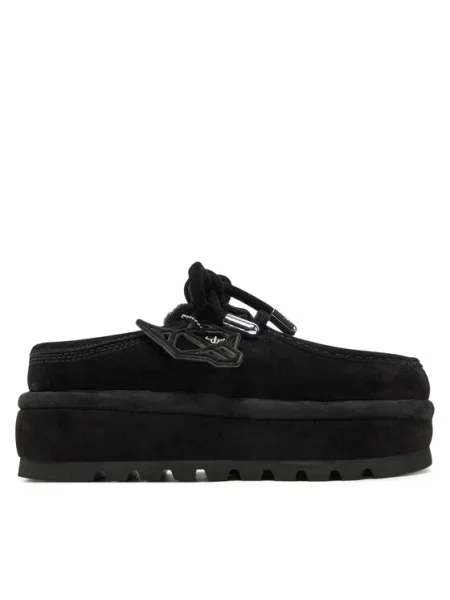Naked Wolfe papuci din piele intoarsa Blizzard Blizzard Suede Shearling Black negru