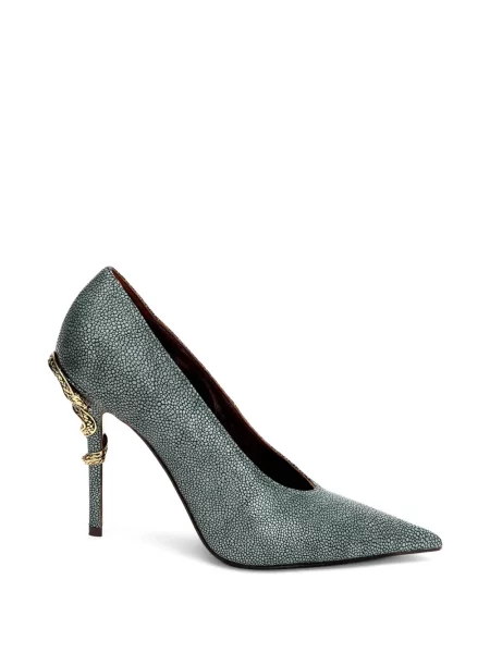 Pantofi cu toc Roberto Cavalli cu model piele de șarpe verde