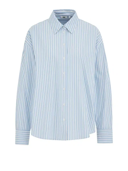 WE Fashion Bluză albastru deschis alb