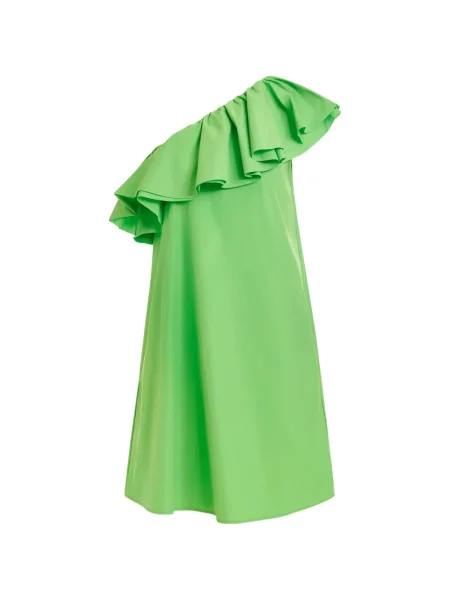 Rochie mini Essentiel Antwerp cu un umăr gol de costum mini verde