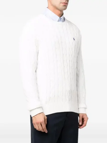 Lniana czapka z daszkiem Polo Ralph Lauren z okrągłym dekoltem niebieska