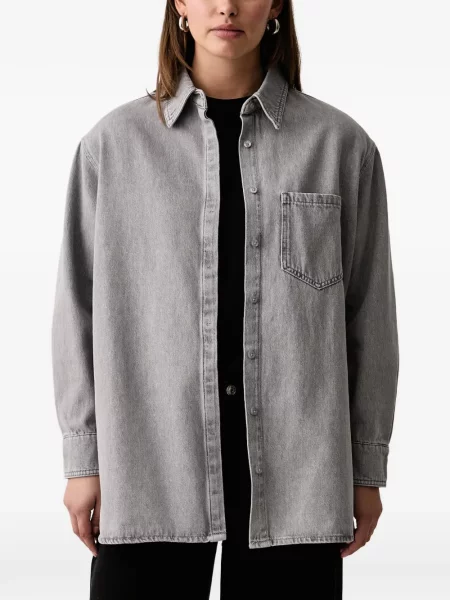 Cămașă Trussardi cu broderie gri