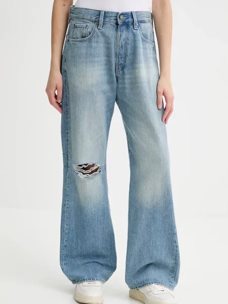 G-Star jeansy high waist niebieskie