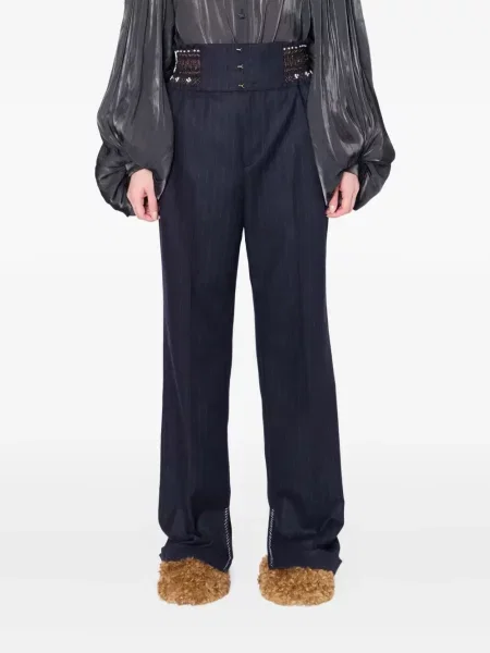 Pantaloni Kolor cu dungi cu mărgele albastru