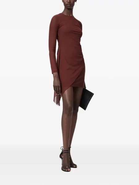Rochie mini Allsaints cu volane maro