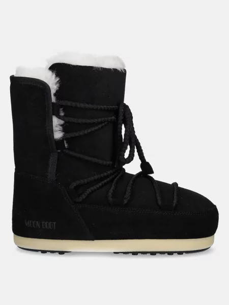 Замшеві чоботи Moon Boot MB EVX BOOT SUEDE / SHEARLING чорний