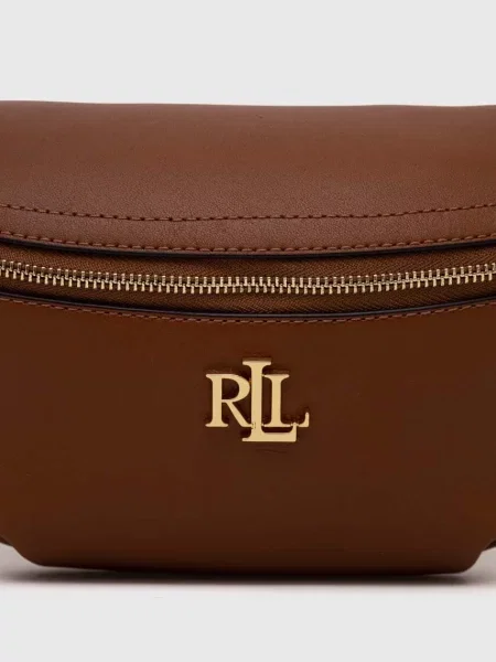 Шкіряна сумочка Lauren Ralph Lauren коричневий