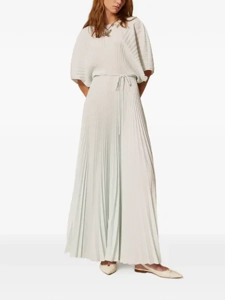 Rochie Twinset plisată de costum alb