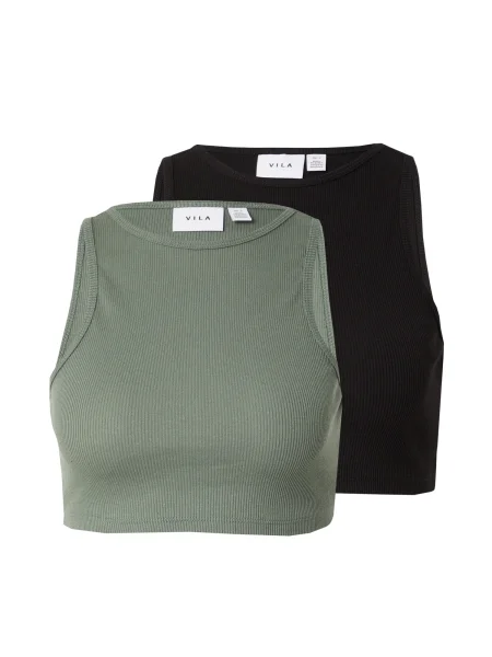 VILA Top FELIA verde închis negru