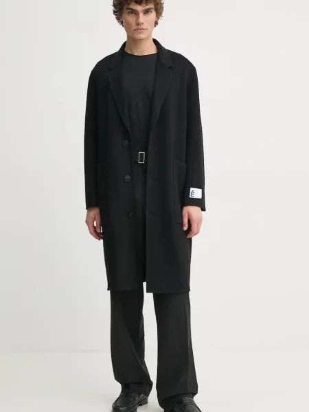 Вълнено палто Études Studio преходен модел черно