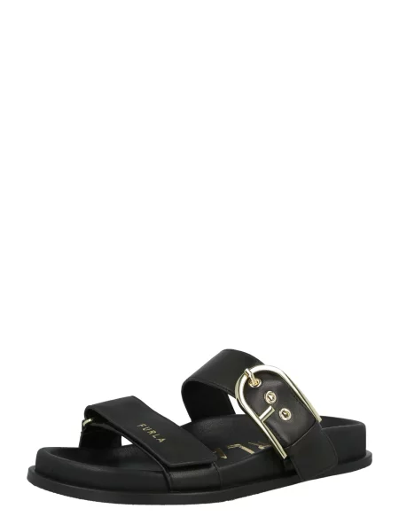 Furla De piele șlapi FURLA SOLEA negru