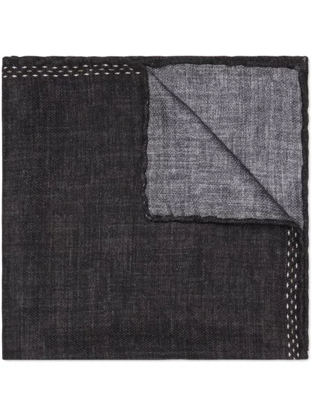 Cravată Brunello Cucinelli cu broderie de mătase negru