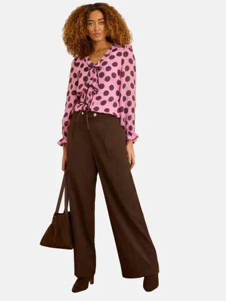 Love & roses Bluză ciocolatiu roz