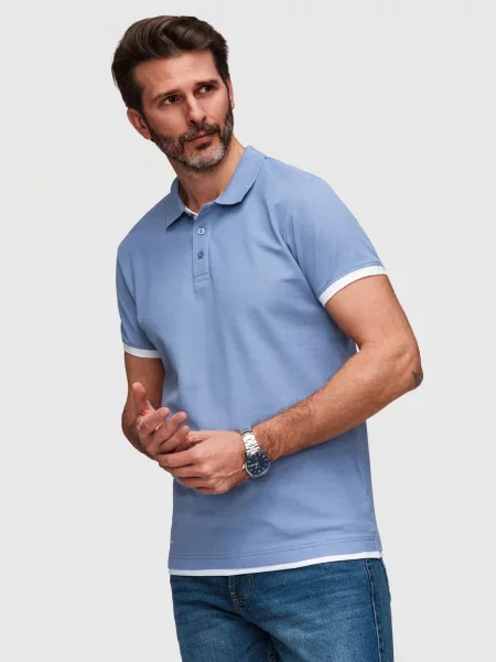 Tricou polo Ombre alb