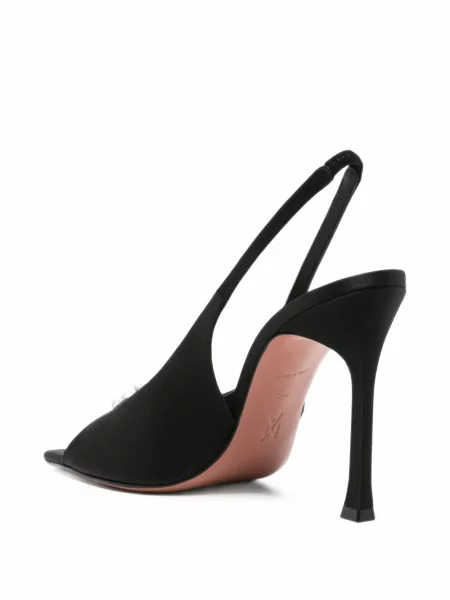 Pantofi cu toc Amina Muaddi slingback negru