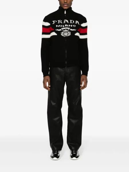 Cardigan Prada din cașmir negru