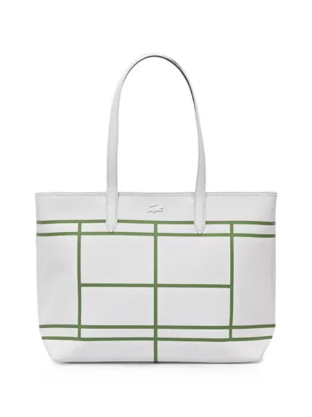 Reversibil geantă shopper Lacoste alb