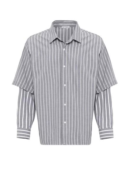 Dandalo Cămașă Stijn gri alb