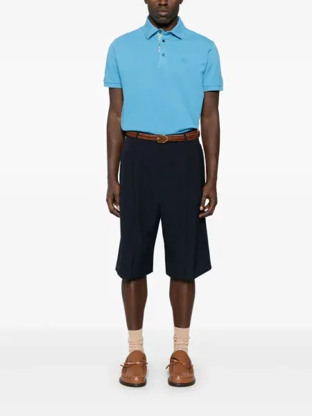 Tricou polo Etro cu broderie albastru