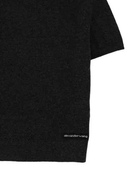 Gyapjú rövid póló Alexander Wang szürke