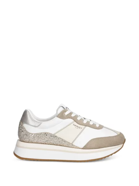 Sneakerși Twinset cu platformă alb
