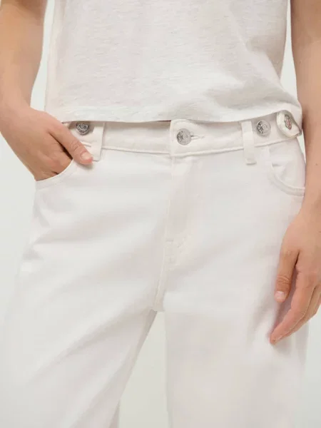 Jeansy wide leg ze szlufkami złamana biel Teen 38 MANGO TEEN