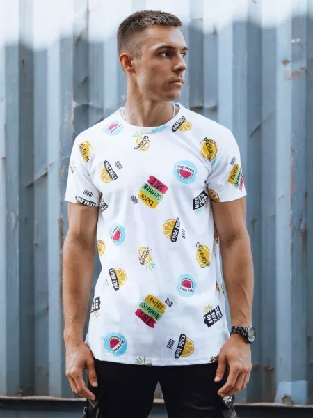 T-shirt z nadrukiem Dstreet biały