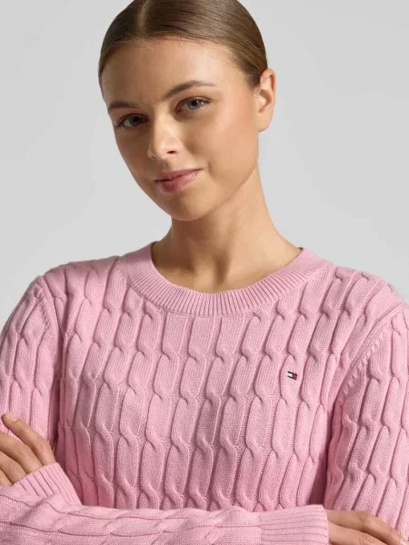 Sweter z dzianiny o kroju slim fit z czystej bawełny Tommy Hilfiger
