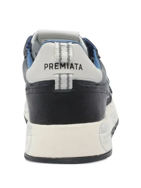 Sneakerși Premiata cu șireturi din piele de căprioară albastru