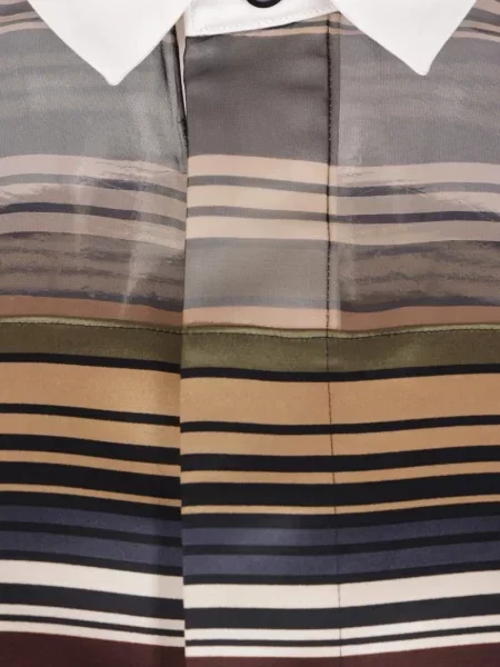 Cămașă Sacai cu dungi cu volane maro