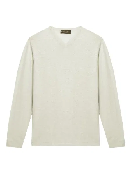 Tricou Brooks Brothers cu decolteu în V lung verde