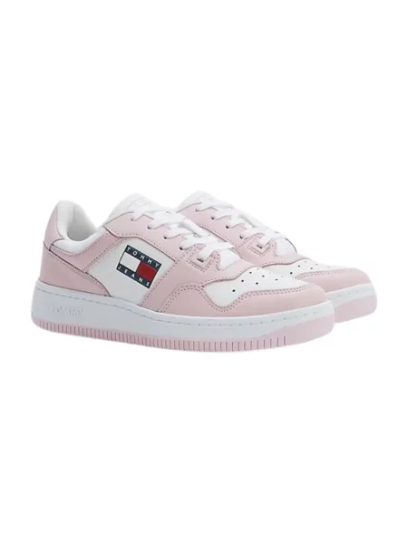 Sneakersy Tommy Jeans skórzane retro różowe