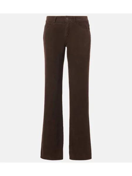 Pantaloni The Row de catifea cord maro